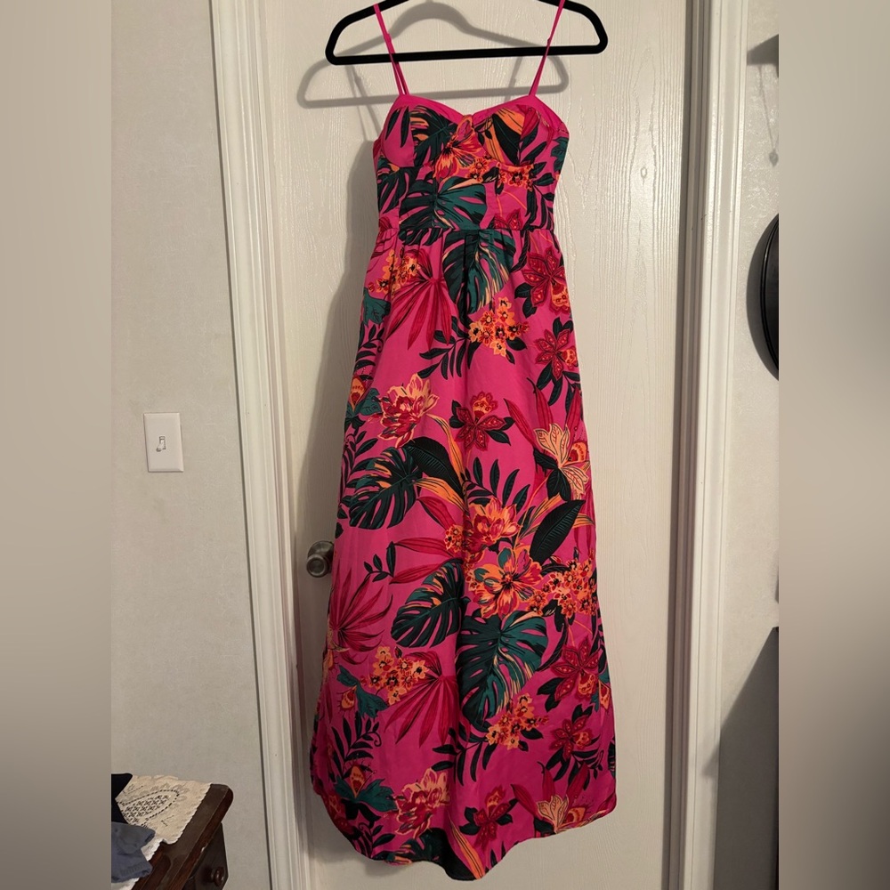 Band of the Free | Pink Tropical Floral Maxi Dress | Size Small